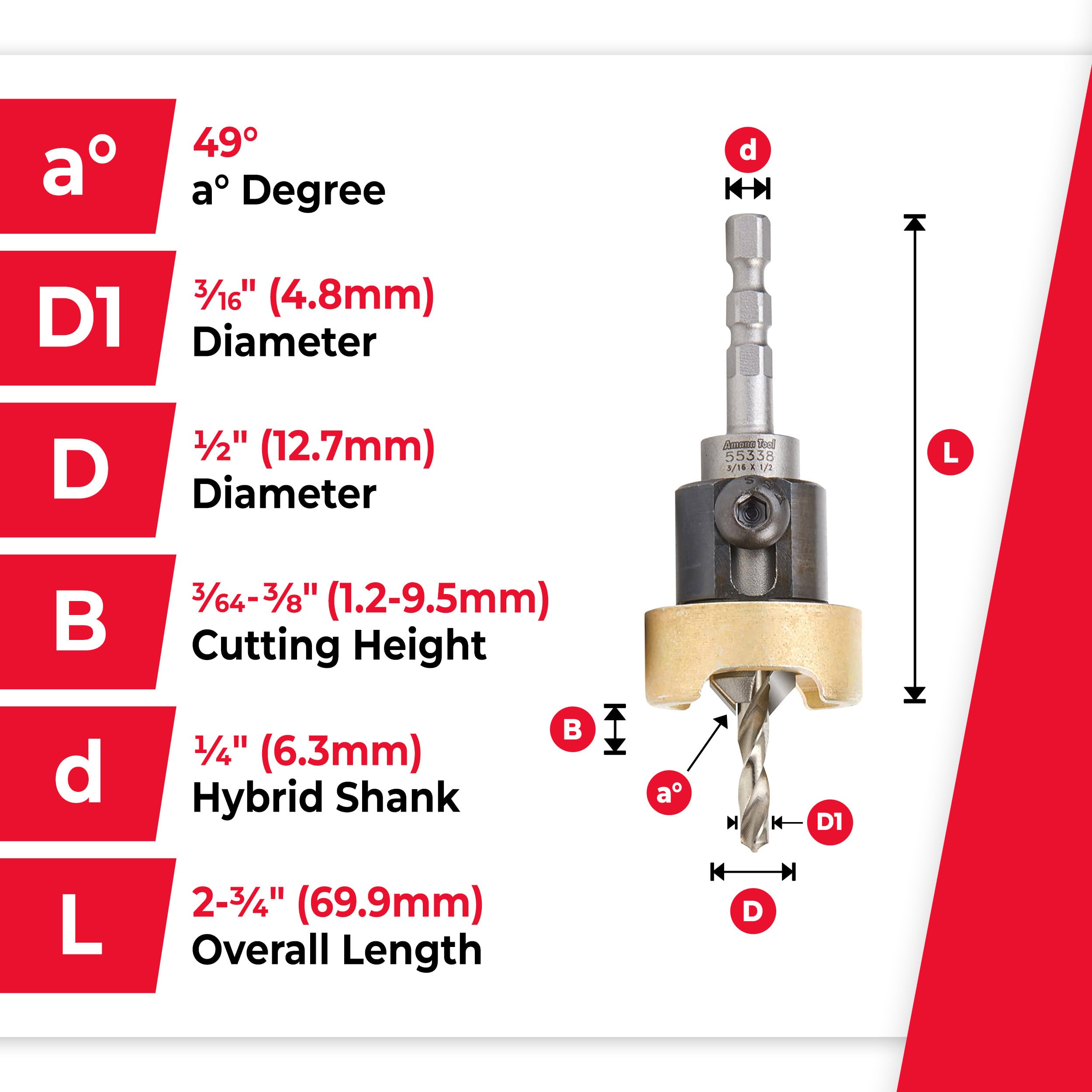 Amana Tool 55338 Herramientas de corte Amana