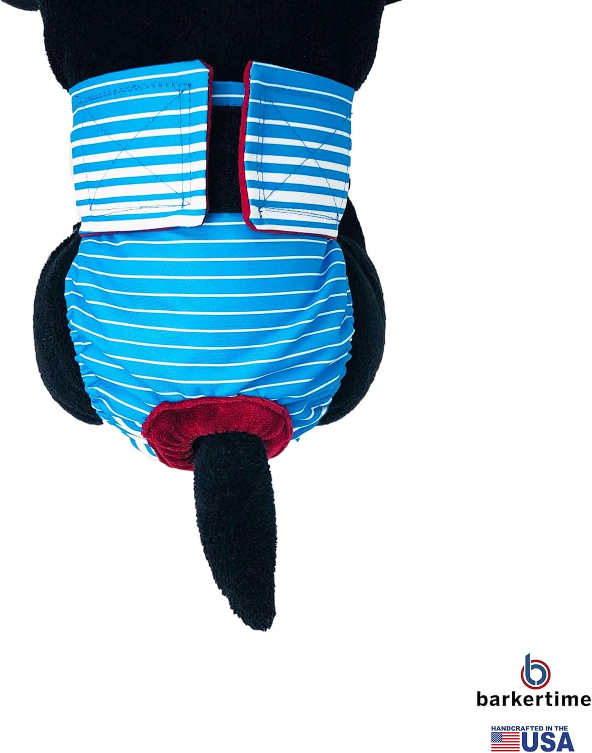 Blue Stripes Dog Diaper, XXL, with Tail Hole - Made in USA