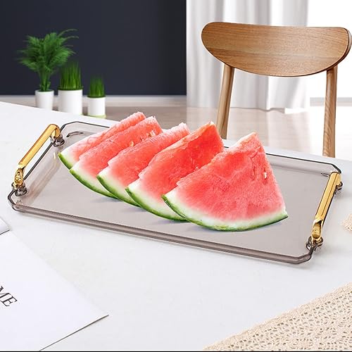 Miniatura 4 de Paquete de 2 bandejas pequeñas y grandes para servir con asas, bandeja transparente para joyas, bandeja de plástico para servir para fiestas,