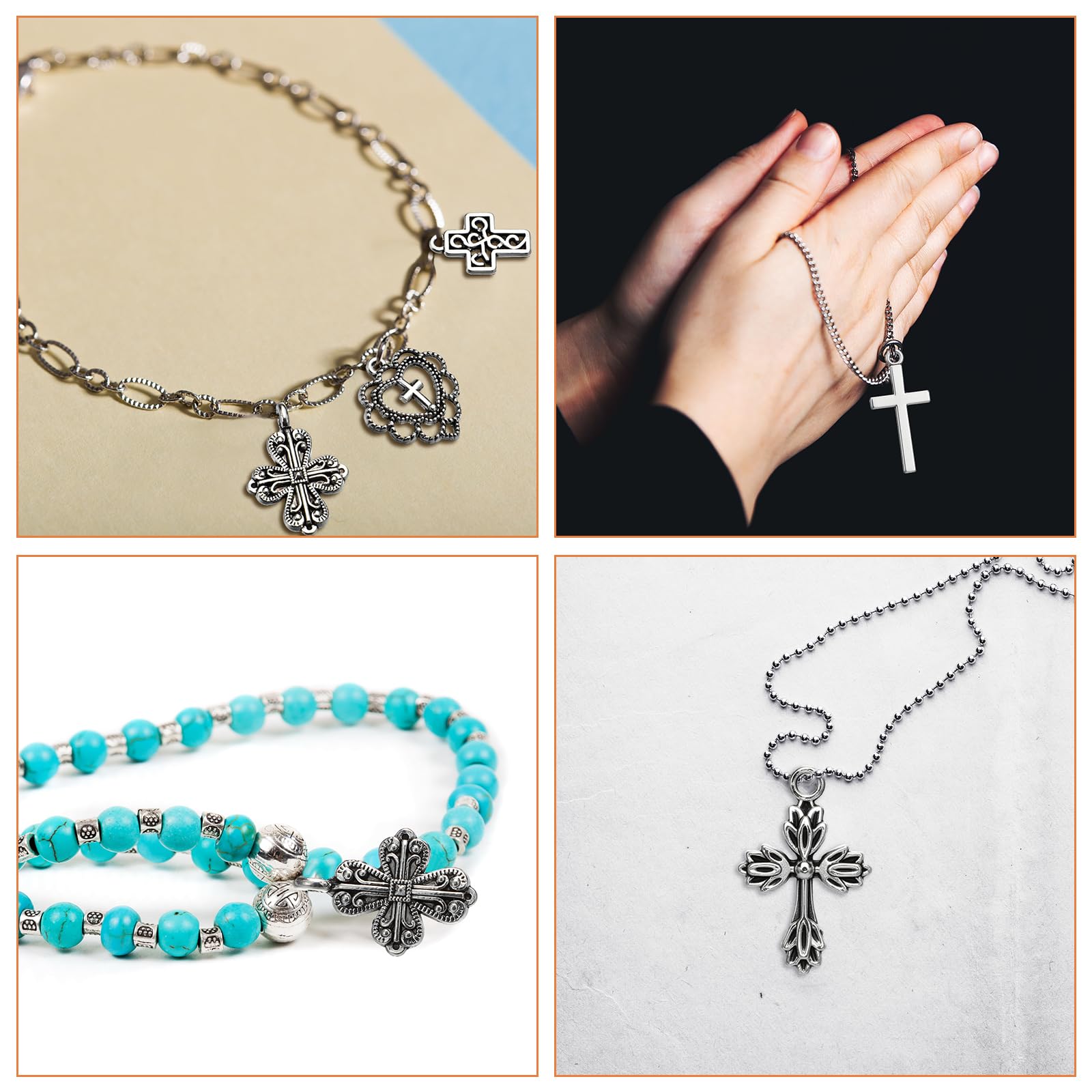 Hicarer 80 Pieces Antique Silver Pendants Charms Pendants Halloween Jewelry Making Accessory for DIY Necklace Bracelet