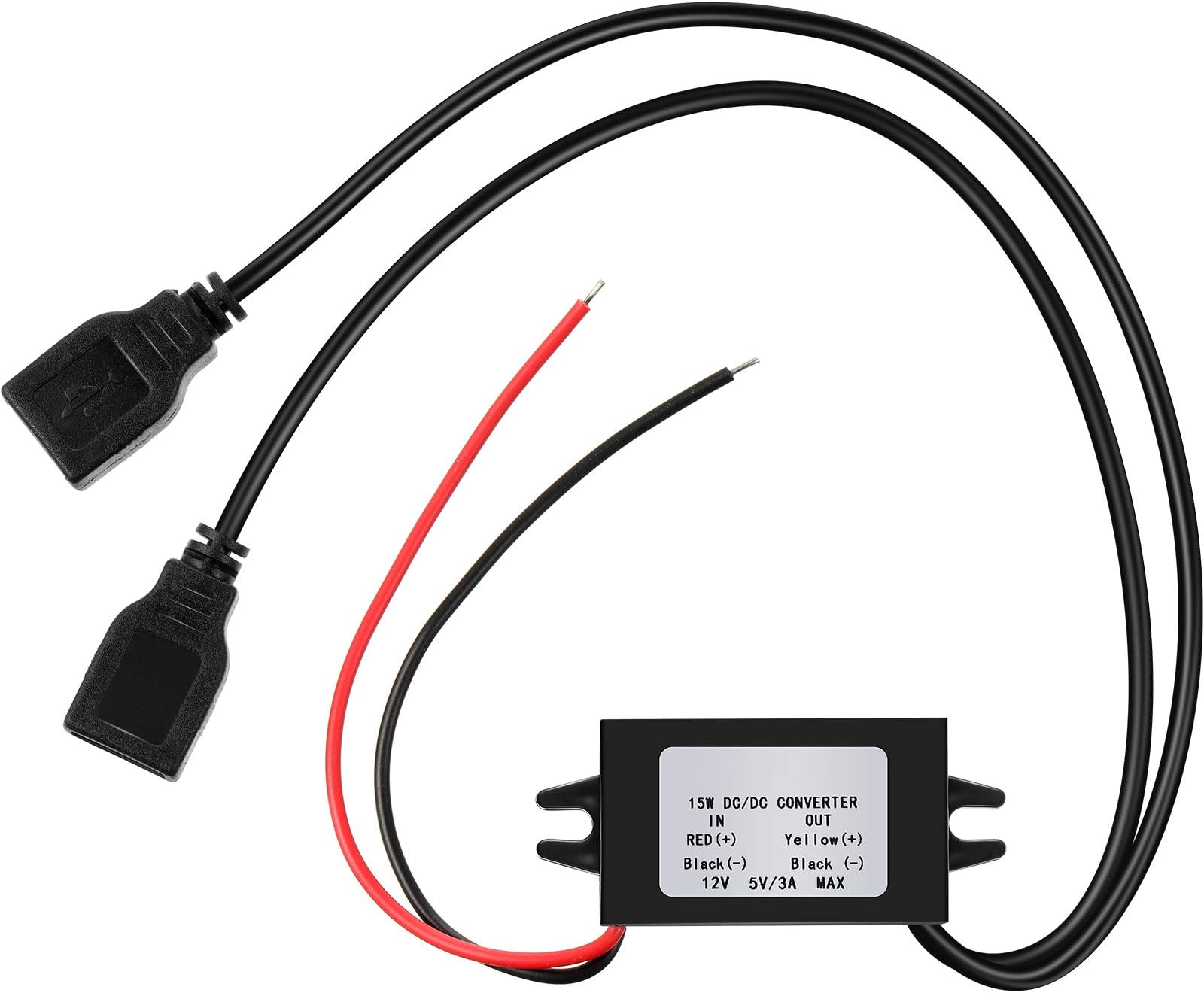 Weewooday Direct Current Converter Voltage 12V to 5V 3A 15W