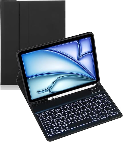 Funda de teclado para tableta Android Samsung Galaxy Tab A9 de 8.7 pulgadas SM-X110/X115/X117 | Cubierta trasera a prueba de golpes | Funda de Negro