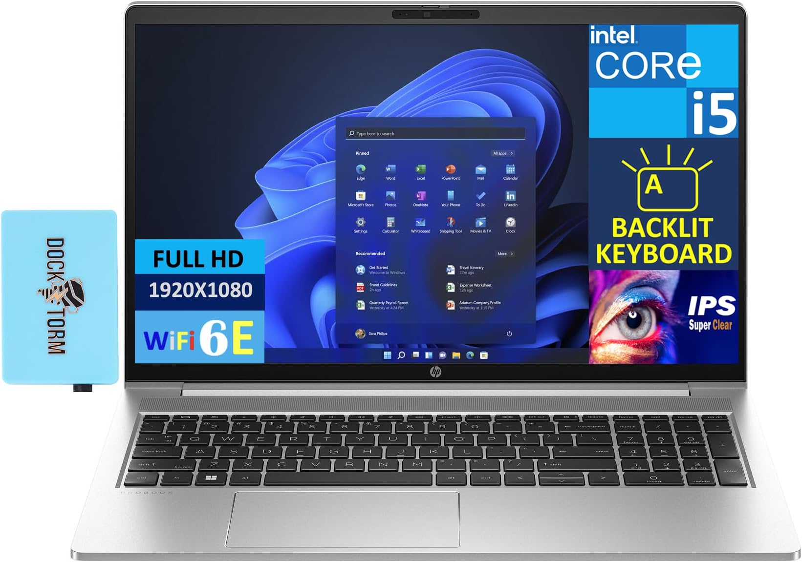 HP Probook 450 G10 9B9D3EA#BH5 Silver Laptop/i5-1334U/16GB/512GB M.2 PCIe SSD/15.6" IPS Full HD (1920x1080)/Intel Iris Xe/Windows 11 Pro