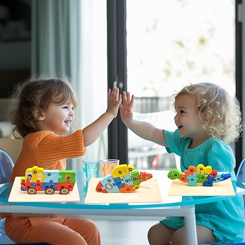 Miniatura 3 de Rompecabezas de madera para niños de 3 a 5 años, regalos ideales para niños, rompecabezas para niños pequeños de 1 a 3 años, juguetes educativos