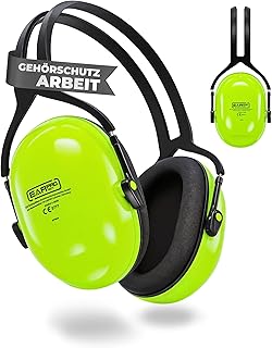 Auffälliger Gehörschutz 29dB – Grüner Gehörschutz Arbeit | Lärmschutz Kopfhörer für Baustelle, Werkstatt & Industrie