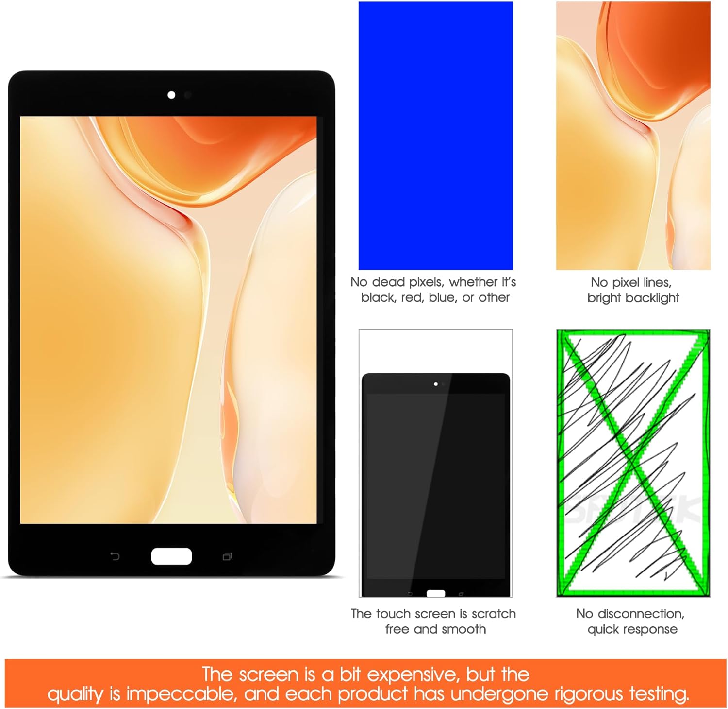Screen for Asus ZenPad Z8s Screen Replacement for ASUS ZenPad Z8 2017 Tablet LCD Screen ZT582KL P00J Verizon Touch Display Digitizer Assembly Repair Parts（Black）
