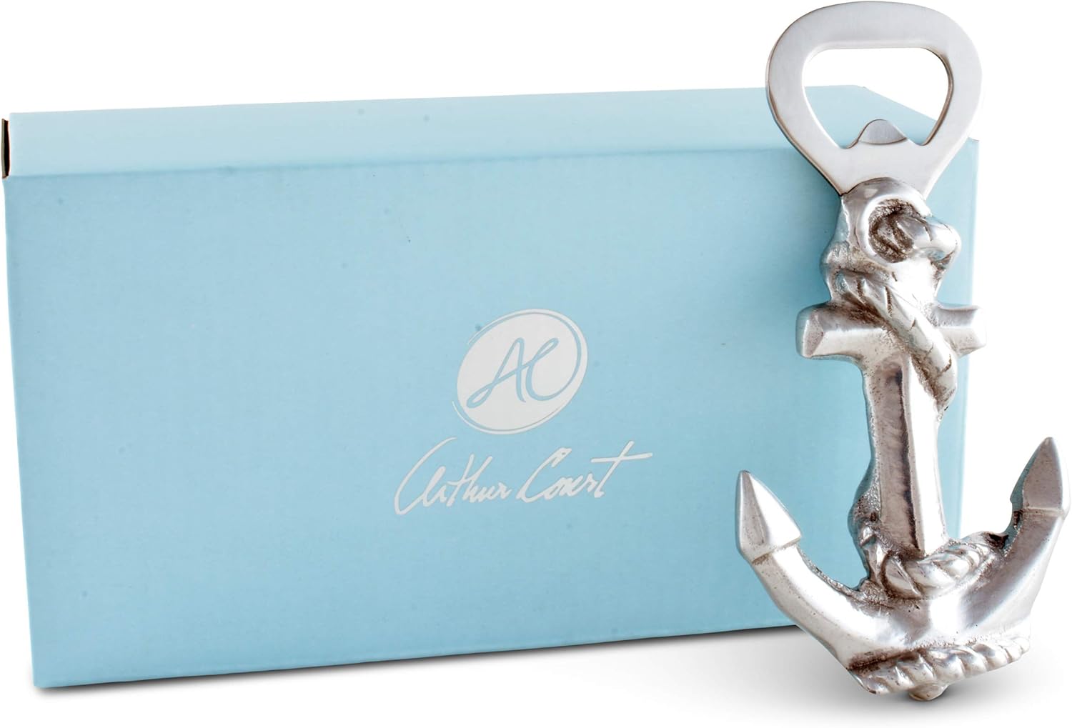 Arthur Court Aluminum Boat Anchor Beer Bottle Opener, 3D Solid Cast with Detailed Design, Perfect Father's Day Gift, Ideal for Nautical Enthusiasts, Yacht Owners and Coastal Barware 5 Inches Long