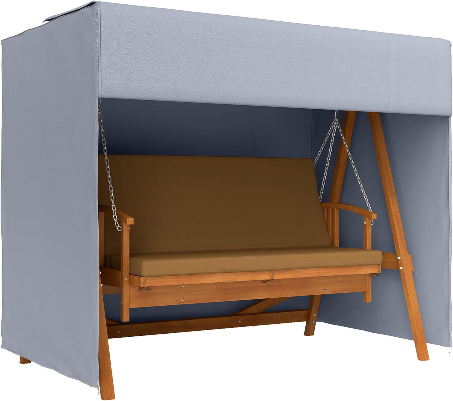 Outsunny Outdoor Patio Hammock Porch Swing Cover with UV, Water, & Dust Fighting Material, 81" x 49" x 65", Dark Gray