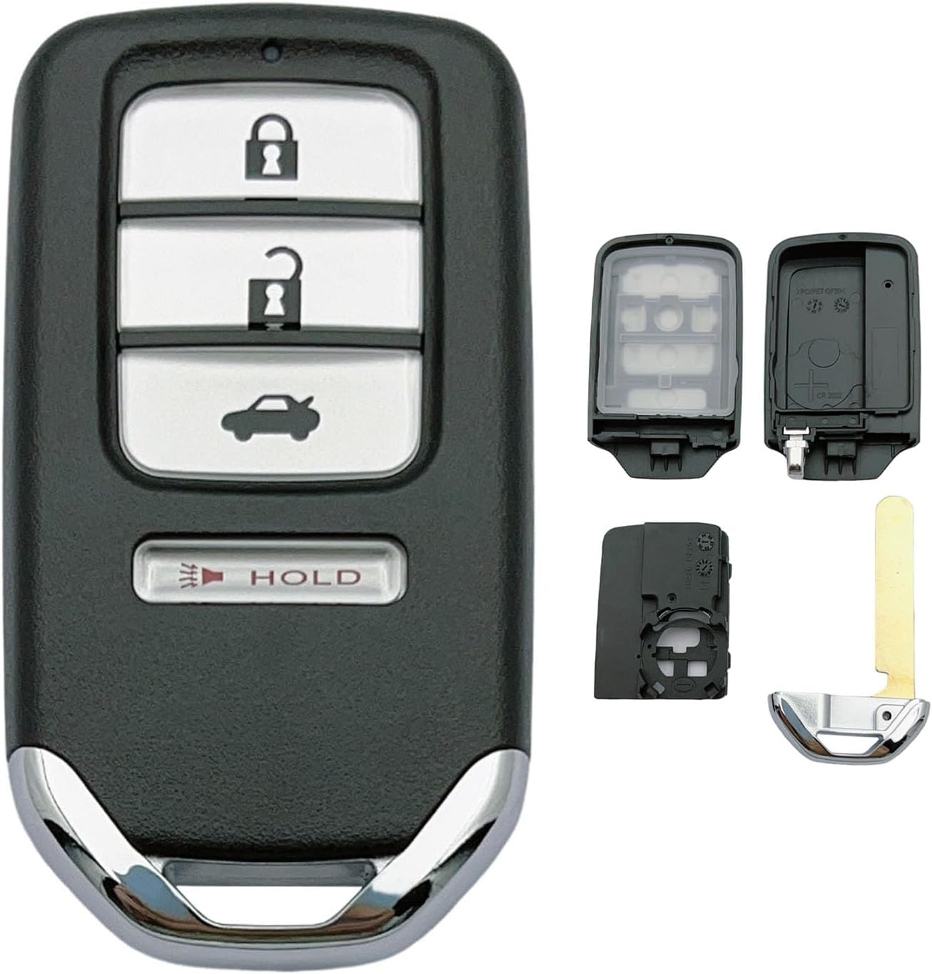 Replacement Key Fob Shell Case Fits for Honda HRV 2016 2017 2018 2019 2020 2021 / Honda Fit EX EX-L EX-LH 2018-2020 Keyless Entry Remote Control 4 Button Flip Key Pad Cover (Honda-b)