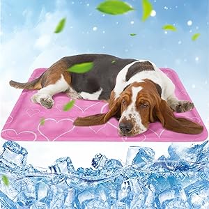 Manta Fria Rosa para Perros y Gatos 40*50cm, Refrescante Con Gel No Tóxico para Mascotas Medianas y Pequeño - Ideal para Perreras, Camas y Jaulas