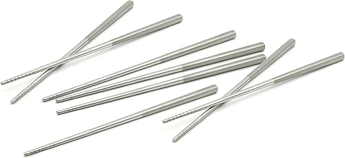 77507 4 pares de palillos de acero inoxidable - Cubiertos de calidad para tu disfrute