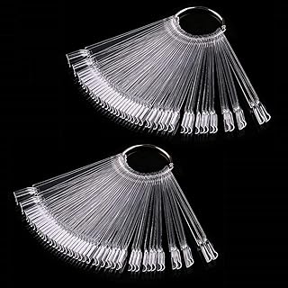 ネイルカラーチャート スティック チップ ディスプレイ アートパターン ネイル カラーチャート ネイルチップ 練習 約50枚×2個セット (クリア) Yes131