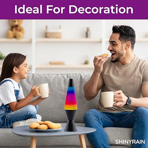 Miniatura 4 de SHINYRAIN Lámpara de movimiento con botella arcoíris de cera blanca de 14.5 pulgadas, lámpara de magma para niños y adultos, decoración del hogar,