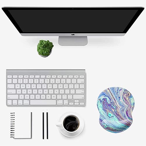 Miniatura 170 de Alfombrilla para mouse con soporte de muñeca, almohadilla antideslizante para mouse para oficina, computadora, laptop y Mac, cómoda y ligera