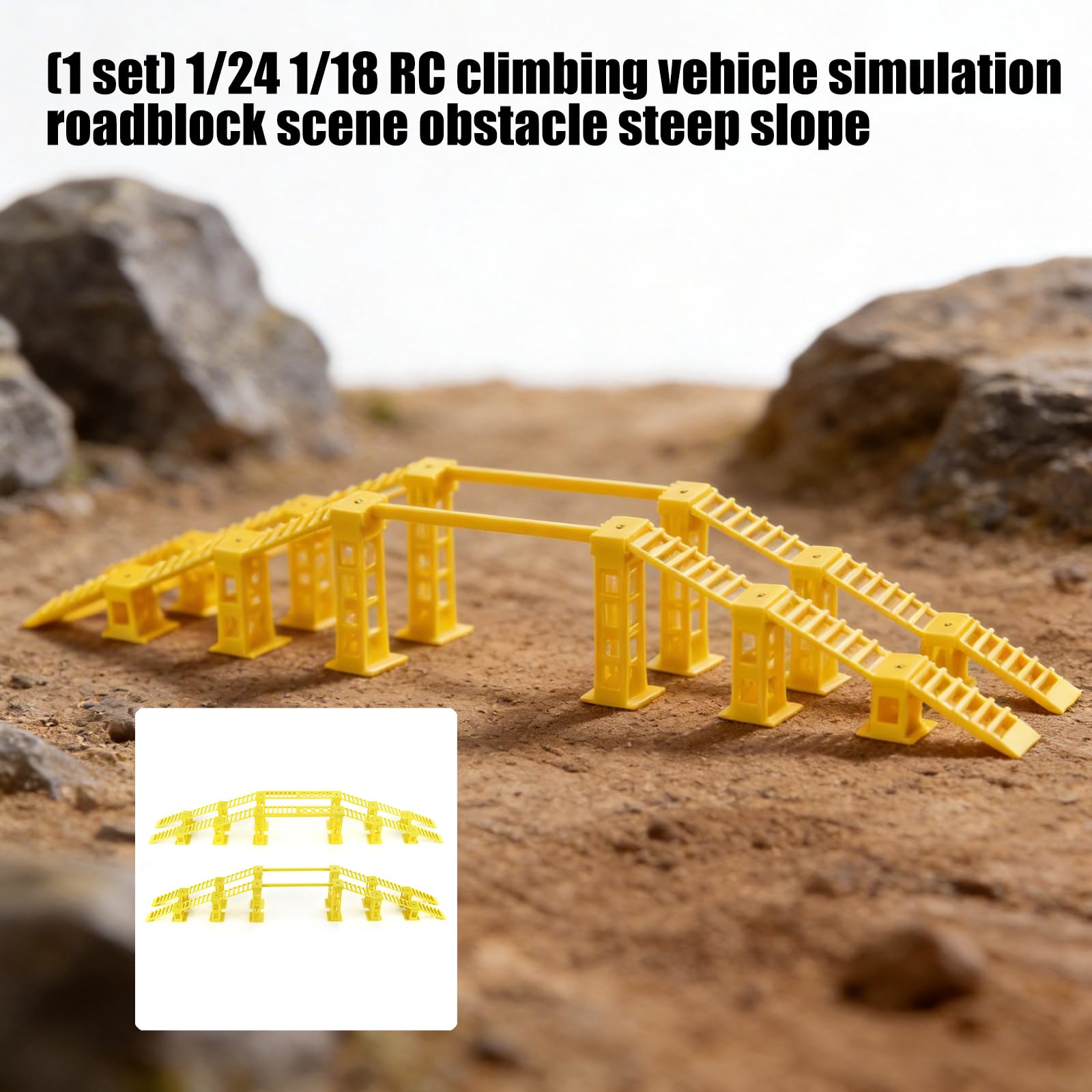 Veicolo radiocomandato percorso ostacoli in plastica con diverse sfide per modellini auto scala 1:24 e 1:18 Giocare Crawler Auto ostacolo simulato