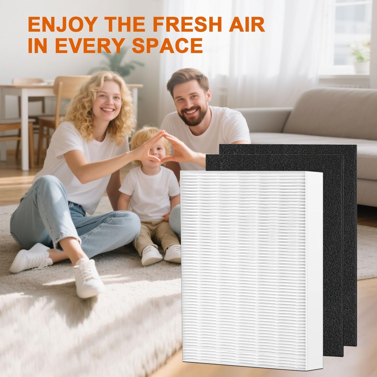 Air108 HEPA Filter Replacement Compatible with Oreck AirInstinct Air Cleaner Purifiers 75, 100, 108, 150, 200, 2 Ture HEPA Filters 4 Carbon Pre-Filters - Image 6