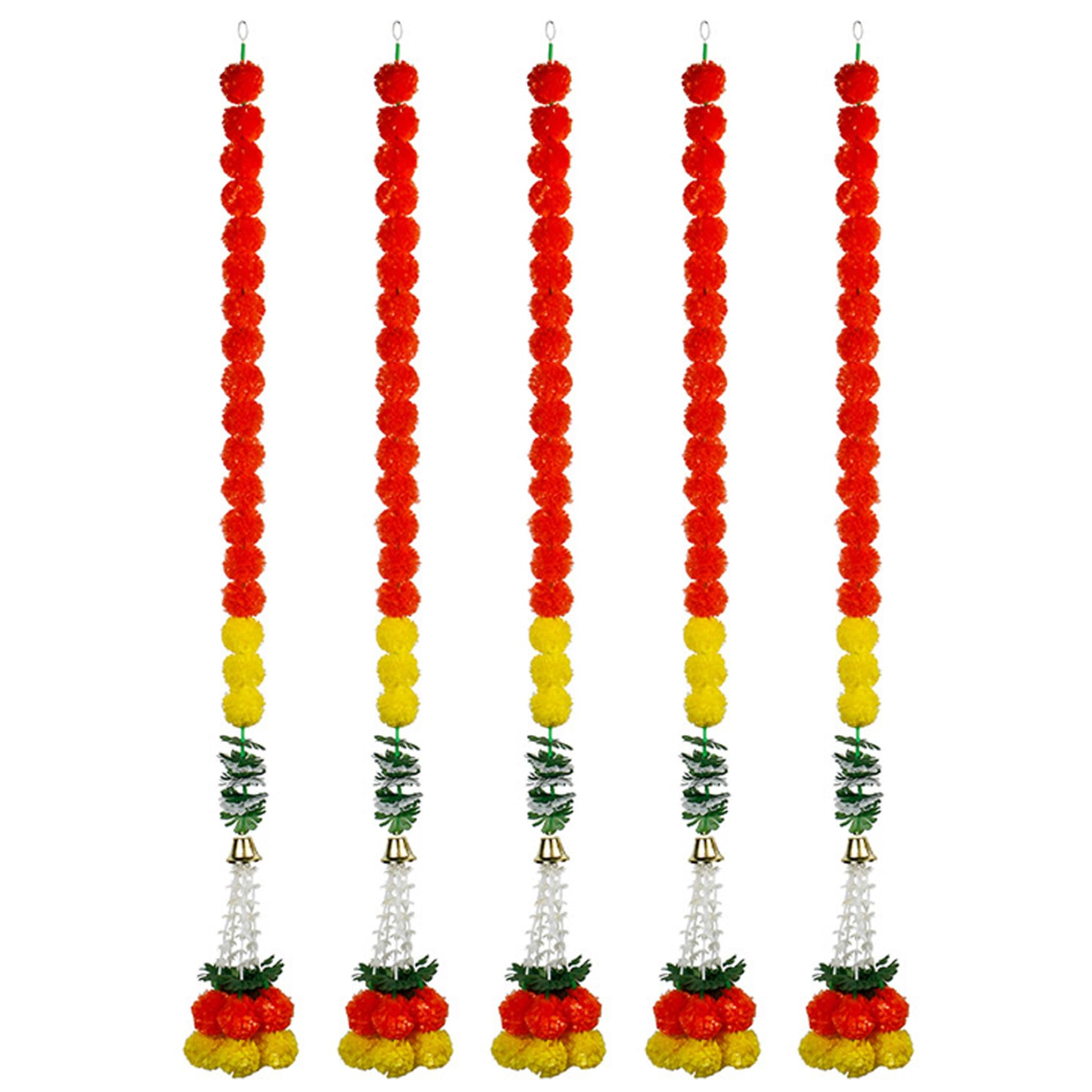 Guirlande de soucis 55 pouces avec clochette, l'excellence des fleurs artificielles