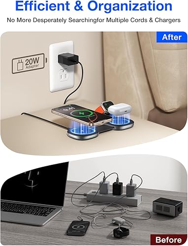 Miniatura 7 de Estación de carga 3 en 1 para iPhone serie 1615141312, cargador de viaje plegable para múltiples dispositivos para AirPods 432Pro, cargador