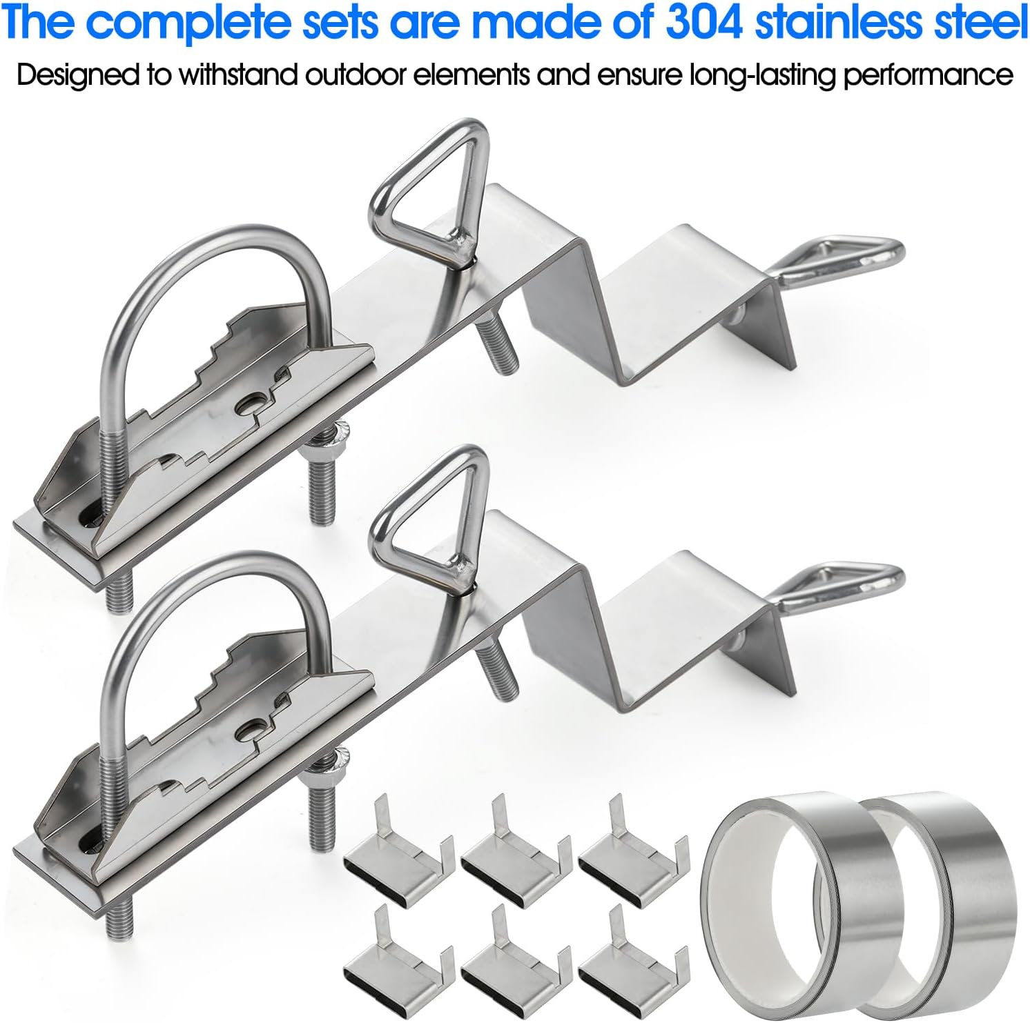 Antenna Chimney Mount,Heavy-Duty Stainless Steel Chimney Mounting Kit up to 2.4” OD Poles ,for for TV Satellite Dish Ham Outside Home