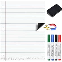 Meetory Giant Magnetic Dry Erase Notebook Paper, 17" x 22"