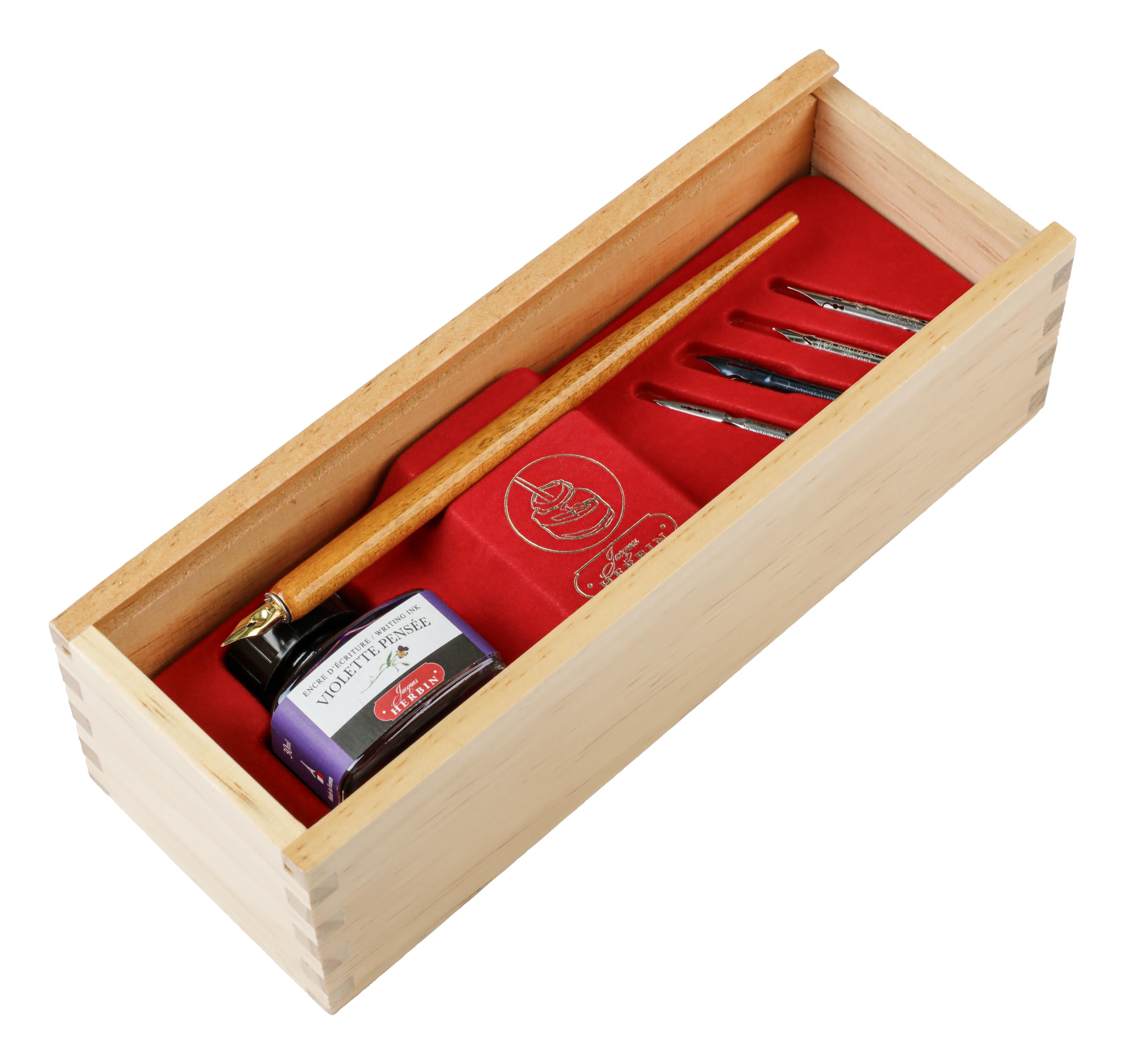 Jacques Herbin 27077T coffret bois ''Violette pensée'' complet