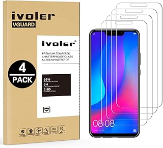iVoler [4 Unidades] Protector de Pantalla para Huawei P Smart+ / Huawei P Smart Plus, Cristal Vidrio Templado Premium
