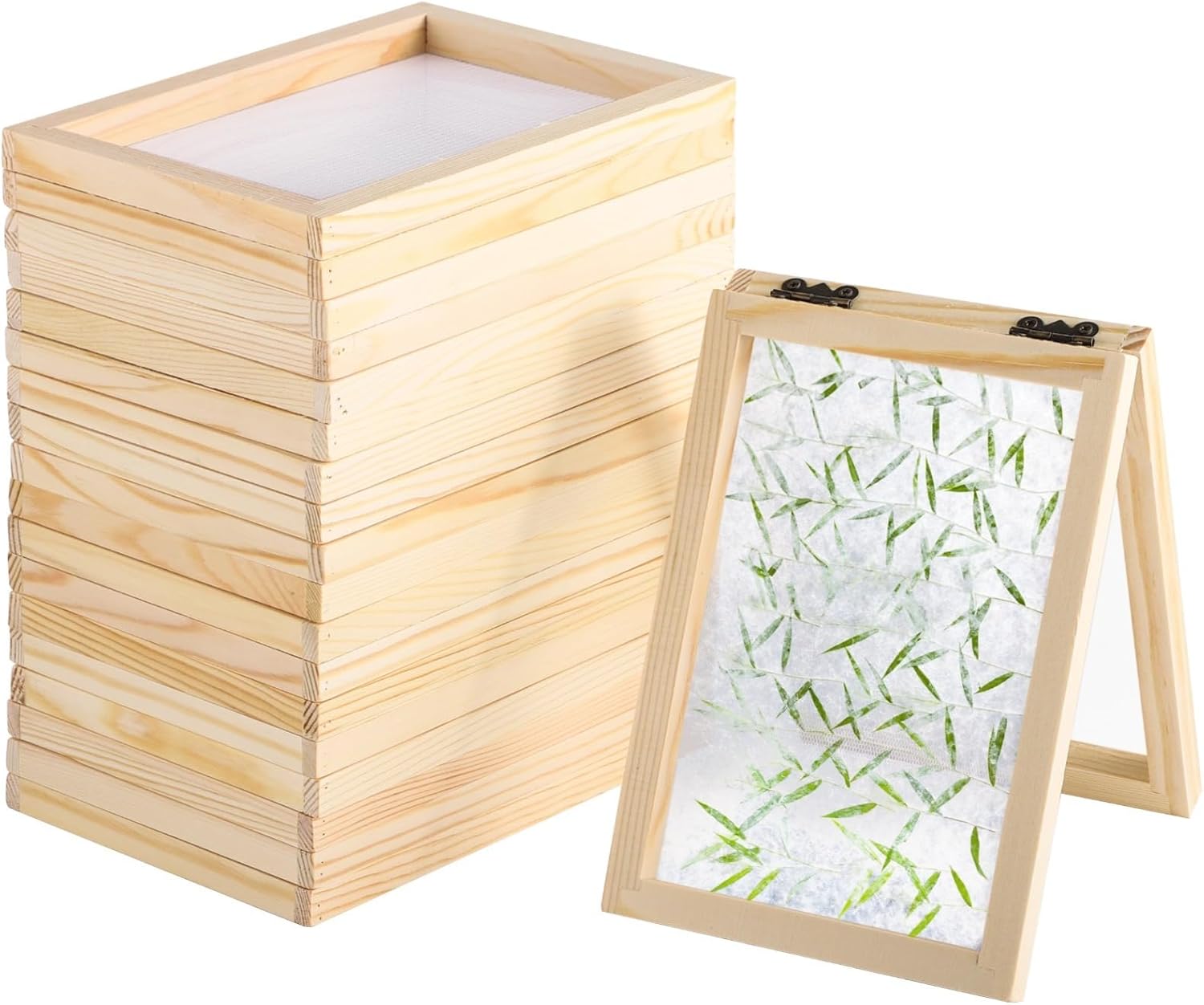 10 Wooden Deckles For Papermaking, Paper Craft Frames, Diy Paper Craft Kit, 7.1×4.9×0.9 Inch