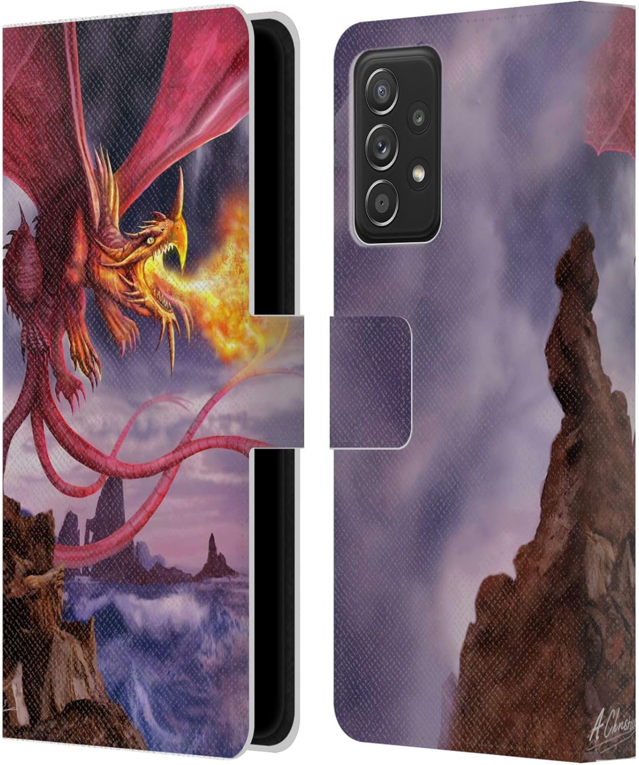 Head Case Designs Officially Licensed Anthony Christou Sir Edmund Bulldog Art Leather Wallet Case Compatible with Samsung Galaxy A53 5G (2022)