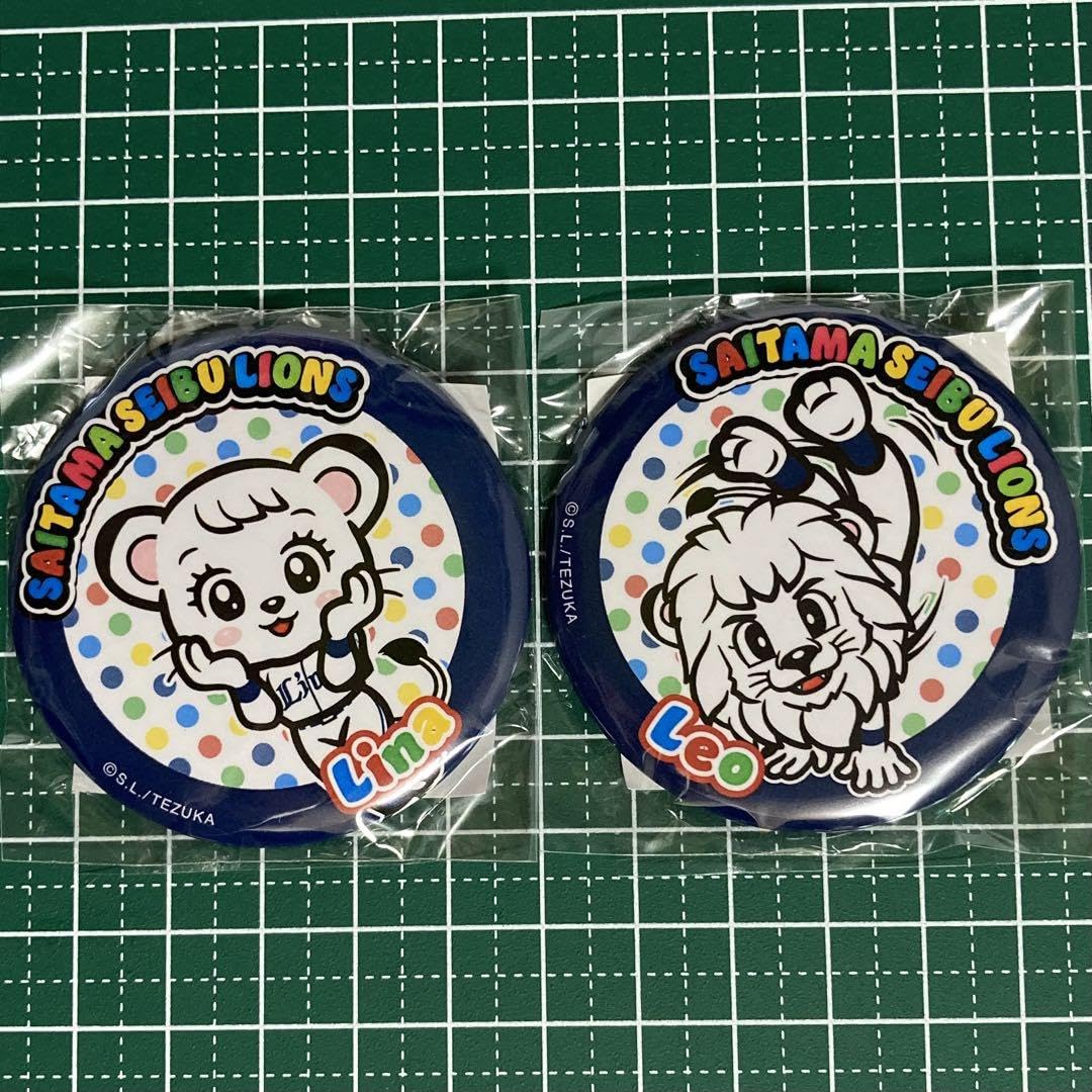 Amazon.co.jp: 埼玉西武ライオンズレオとライナの缶バッジ 2個セット