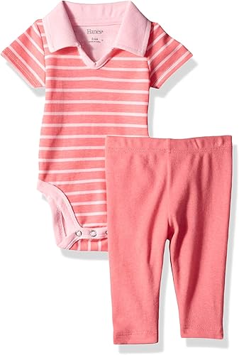 Hanes Conjunto de 2 piezas unisex para bebé Ultimate Baby Flexy (pantalón con polo, manga corta)