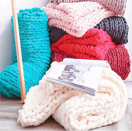 Miniatura 7 de Hilo de felpilla súper voluminoso para tejer con el brazo, color beige, 3 libras, de poliéster grueso, de lujo, jumbo, para manualidades, para