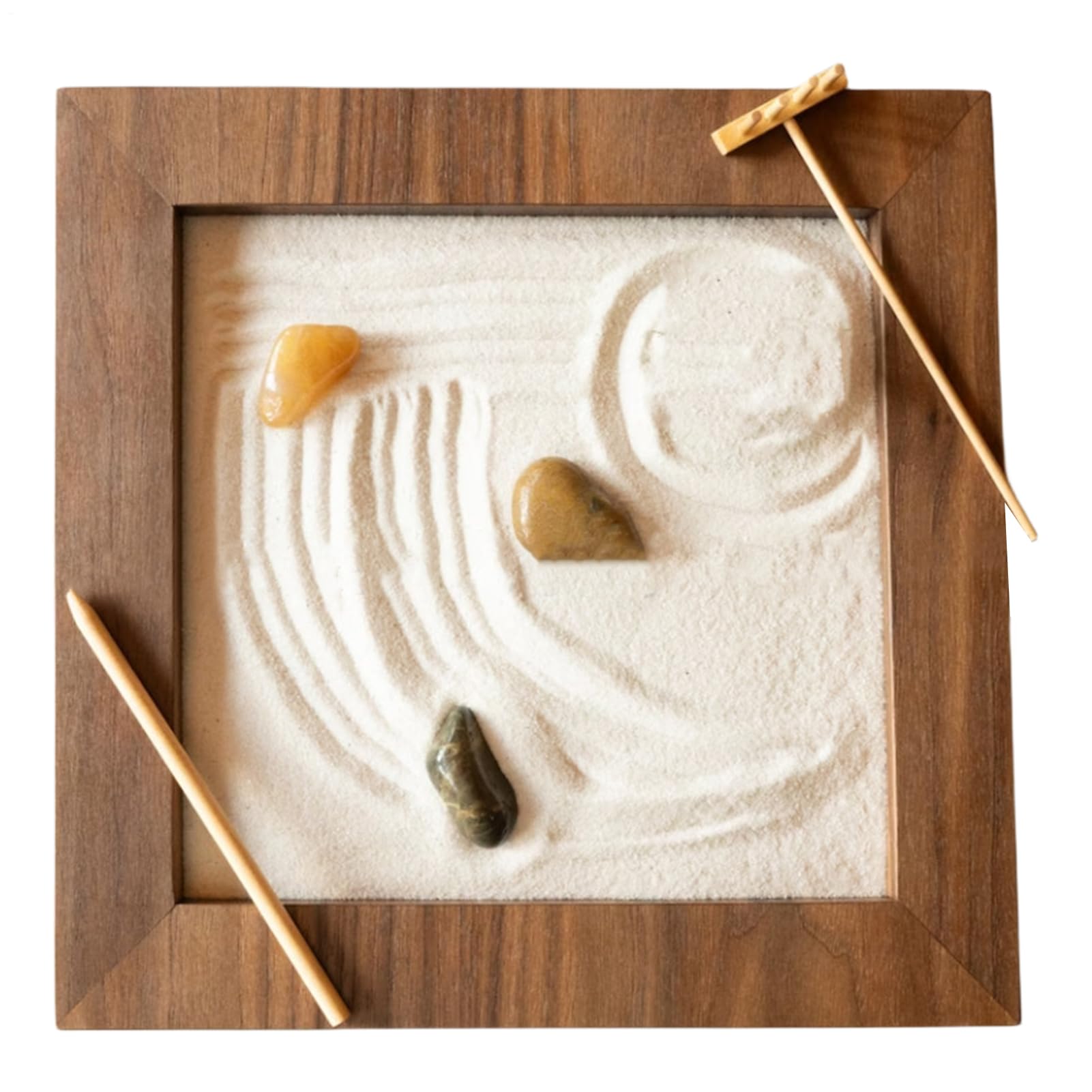 Mini Zen Garden - Giardino Zen in legno, resistente, accessorio da giardino retrò per scrivania, relax, meditazione