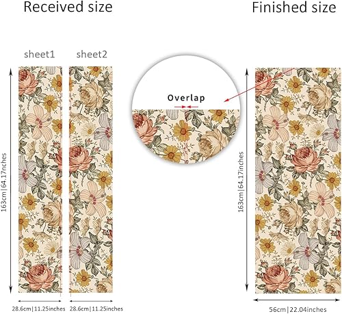 Miniatura 2 de LiveInUrban Vinilo autoadhesivo con textura de efecto de cuero bohemio vintage para refrigerador, calcomanías para nevera para sala de estar,