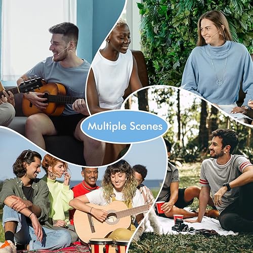 Miniatura 7 de KIMAFUN Micrófono para auricularesdiadema con gancho de oreja para colgar sobre la oreja, micrófono condensador compatible con transmisor Shure