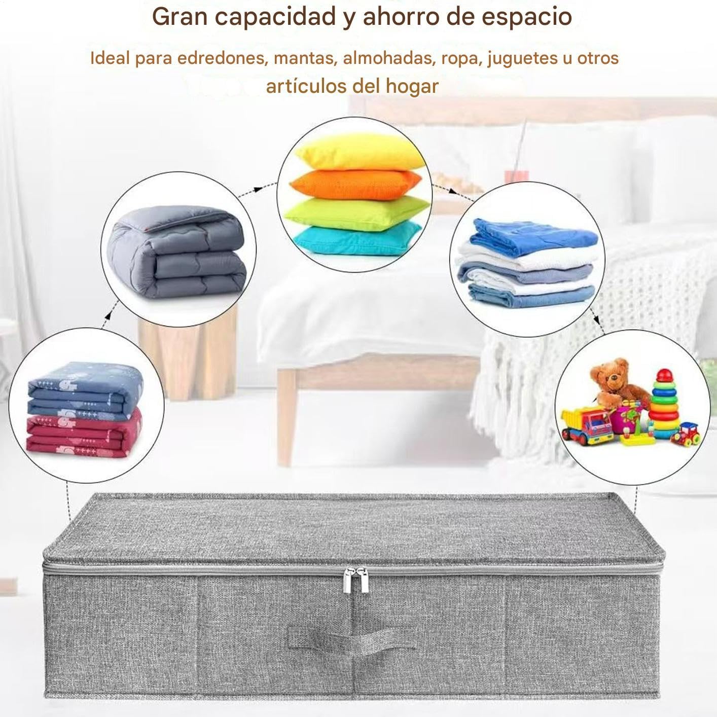 Almacenamiento Bajo La Cama 2 Piezas Organizador de Dormitorio Plegable