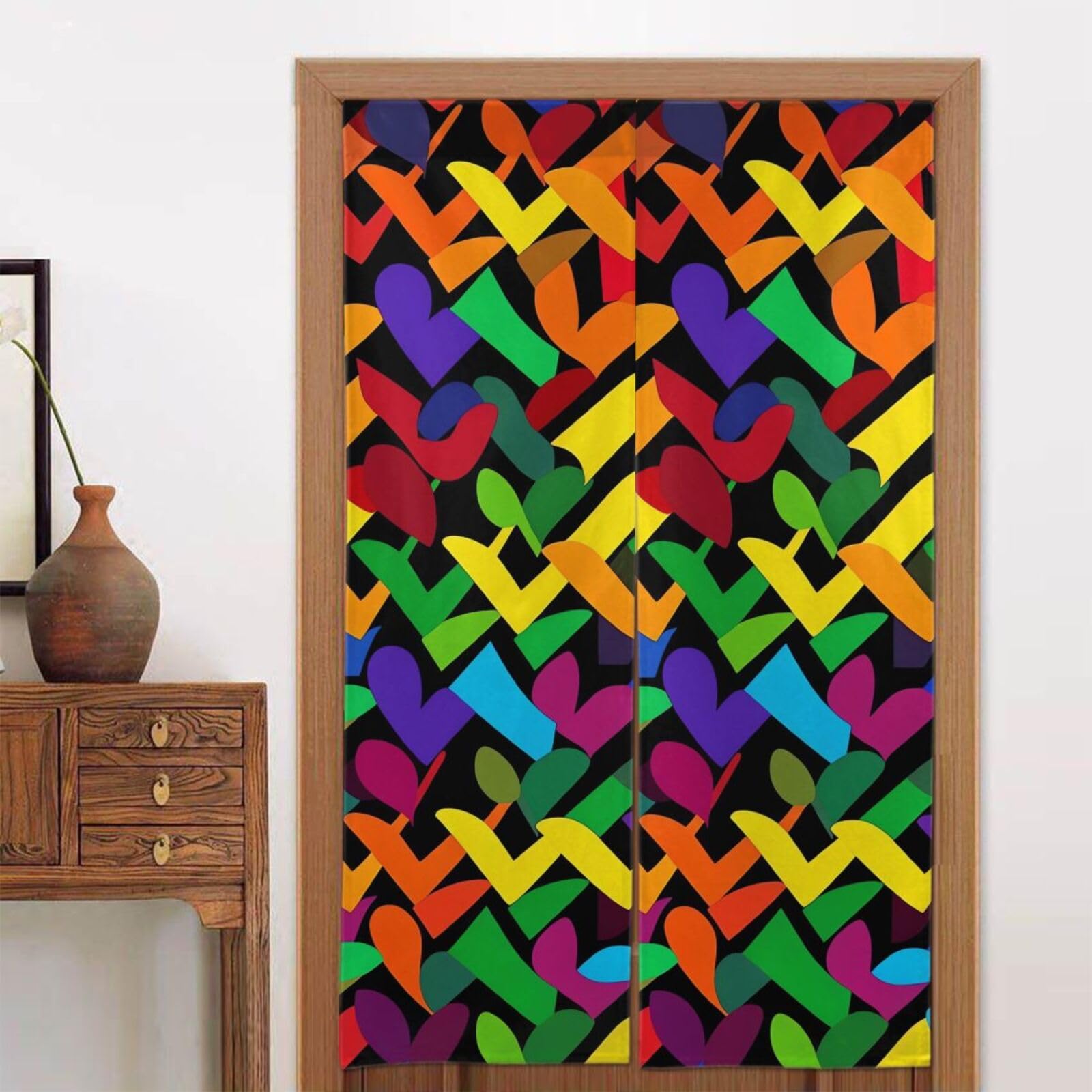 Rideau de porte occultant arc-en-ciel pour chambre ou salon 1 panneau 86x142 cm