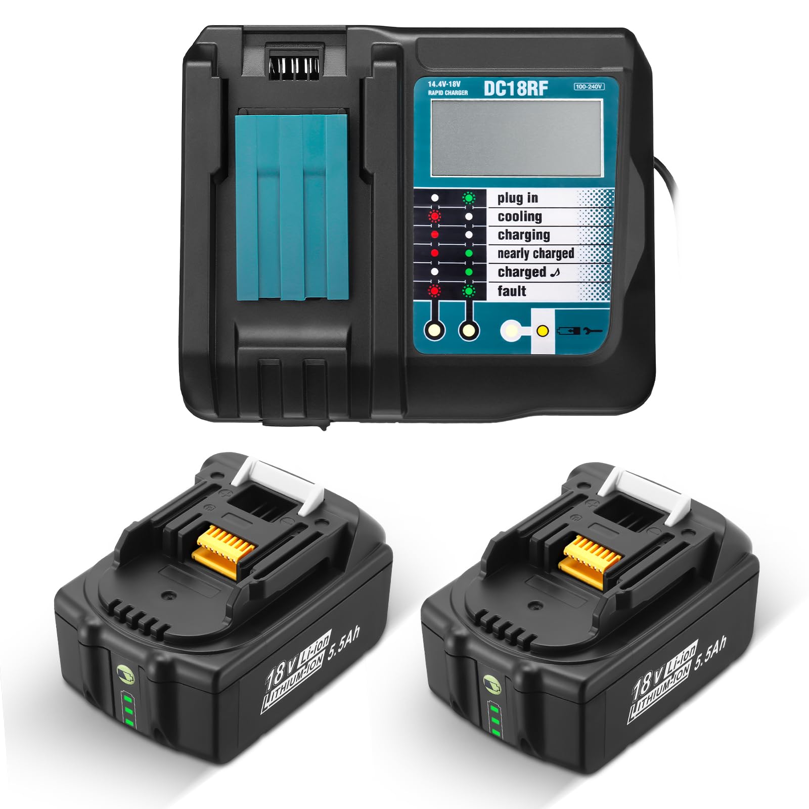 Amazon.co.jp: マキタ 18V 5.5Ah 互換バッテリー BL1860B + DC18RF