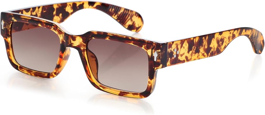 Kursan Square Black Sunglasses for Men Women Retro Rectangle Sun Glasses