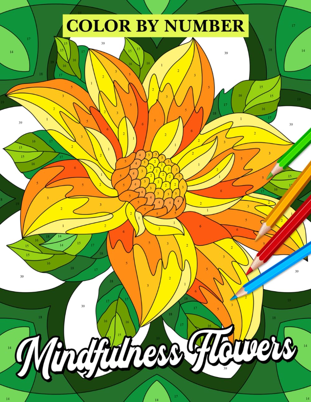 Color by Number Mindfulness Flowers: Coloring Book of Enchanting Floral Illustrations for Adults and Seniors, Relaxing Numbered Drawing Pages to Color, Provide Relaxation and Creativity