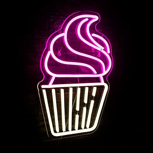 Miniatura 7 de Letrero de neón para cupcakes, luces LED de neón de color rosa cálido y blanco para decoración de pared, letreros de luz USB para panadería,