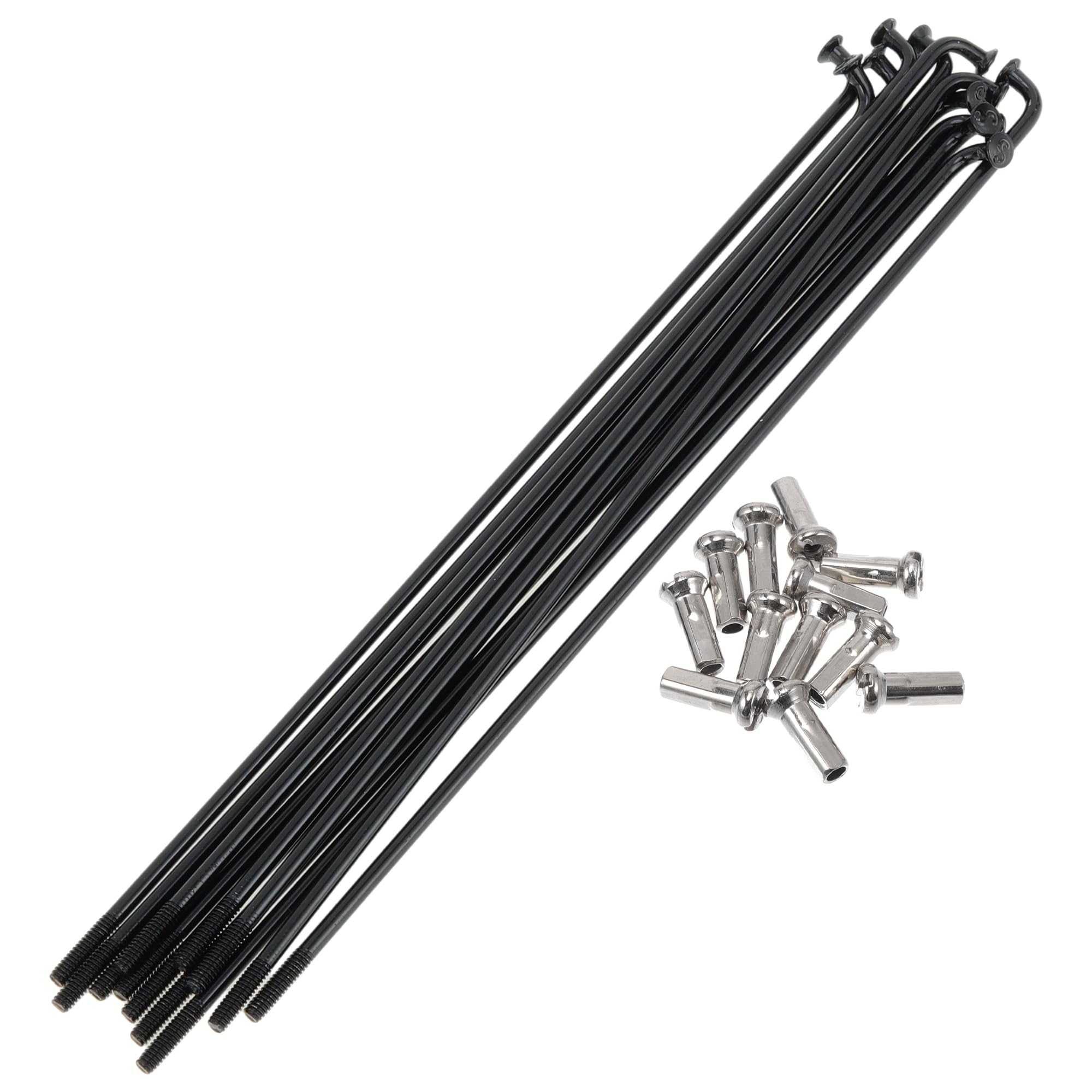 A ABSOPRO Bicycle Spokes 14G 138mm Length Bike Wheel Spokes 304 Stainless Steel Black 1 Set