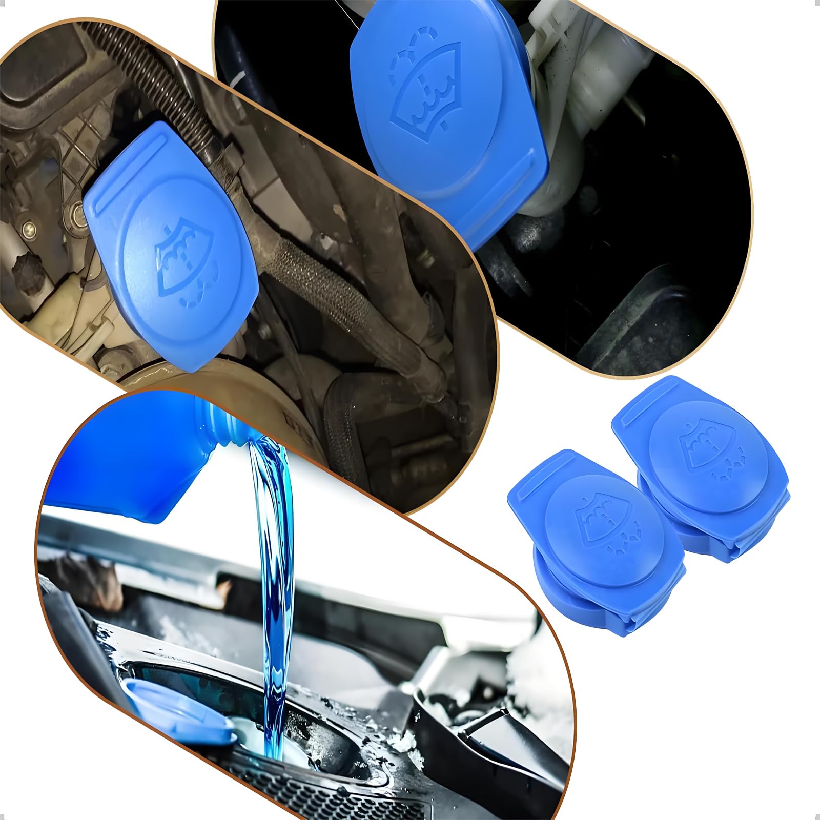 Seutmrou Tapas de Tanque Limpiaparabrisas, 2 Piezas Tapa de deposito liquido limpiaparabrisas,Tapa para Depósito de Agua 3Q0955455 Para la Tapa de Cierre de Depósito para líquido Limpiaparabrisas — view 6