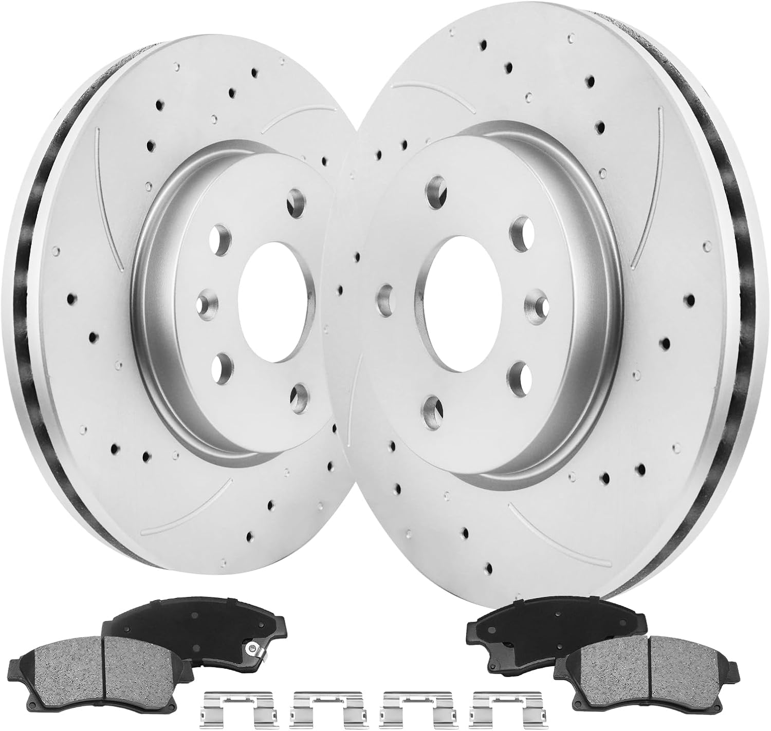 Photo 1 of MOTOREVO Rear Brake Kit Compatible With Nissan Altima 2002-2024 Geomet Coated Drilled Slotted Disc Brakes Rotors Solid Ceramic Brake Pads Replacement Rotors 11.5in(291.5mm) S-31312 P-1288 Set of 6