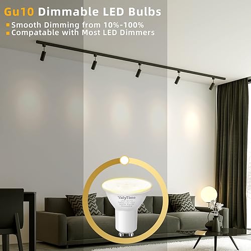Miniatura 3 de Bombillas LED GU10 regulables de 7 W cálidas mientras que 3000 K (equivalente a 50 W -60 W-75 W) bombillas GU10 con forma de halógeno de repuesto de