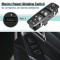 Vista 2 de ACROPIX Interruptor de elevalunas eléctrico principal del lado del conductor delantero izquierdo para Ram 1500 - Paquete de 1 negro