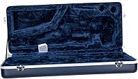 Vista 5 de Crossrock Funda para saxofón alto de ABS – Textura de diamante azul rectangular, interior de terciopelo azul profundo, cerradura de seguridad