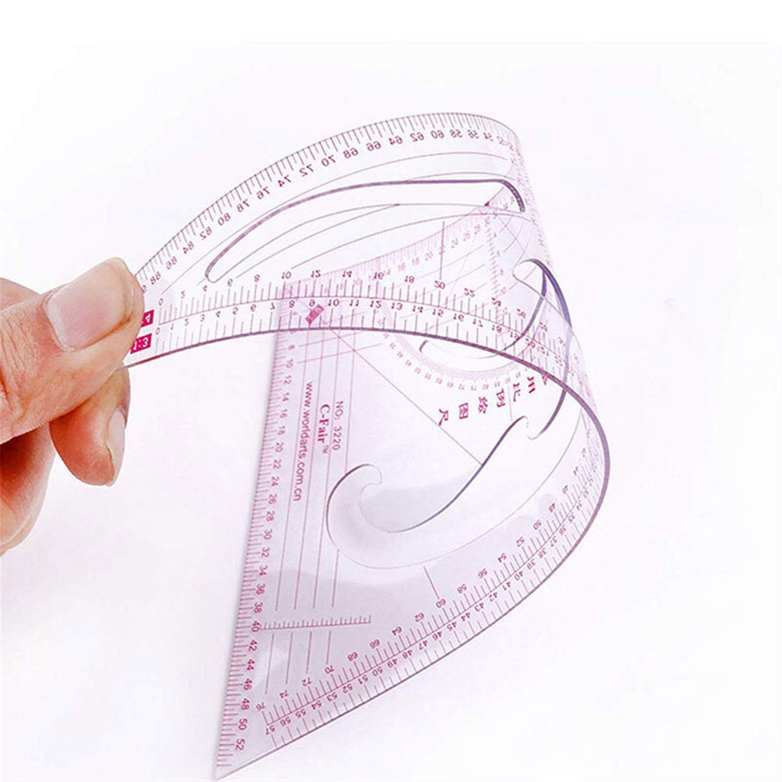 caihuashopping 10-teiliger Lineal Set Geometrische Zeichnungen Bauvorlage Technische Zeichnung Lieferungen Geometrische Schablonen Messentwurf für Design, Architektur, Quilten