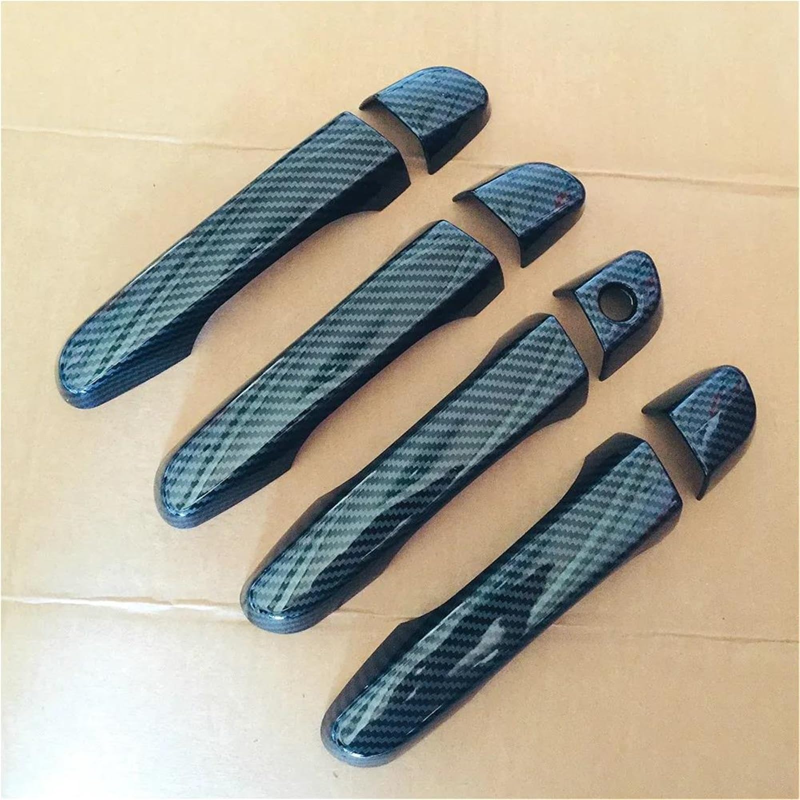 NMJLQW Exterior Decoration for Hyundai for Creta for Ix25 2015-2020 Chrome Carbon Fiber Door Handle Cover Car Styling Accessories(Carbon Fiber Handle)