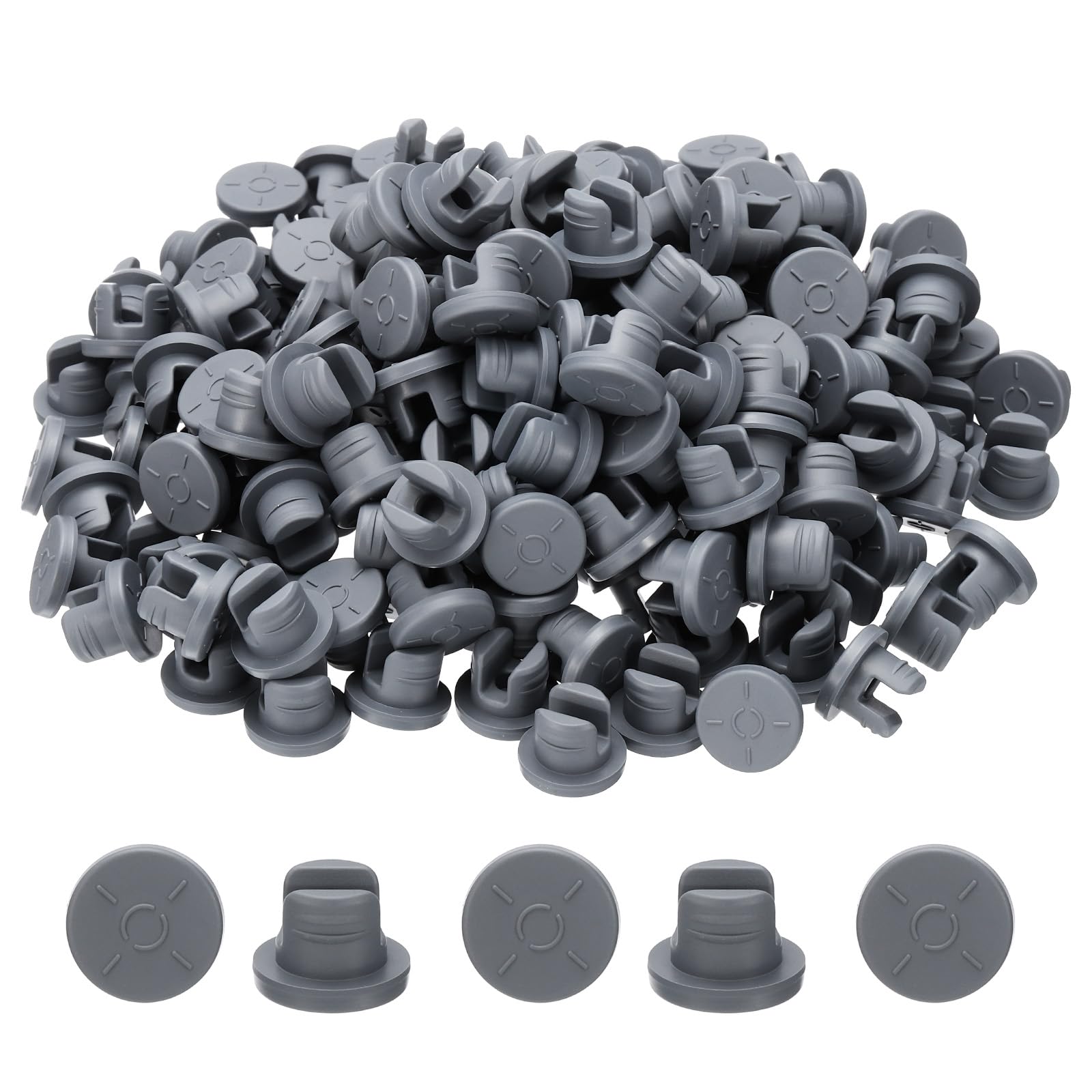 PATIKIL 20mm Vials Rubber Stoppers, 200 Pcs Self Injection Ports Butyl Rubber Bottle Stopper for Glass Vial Liquid Culture Jars