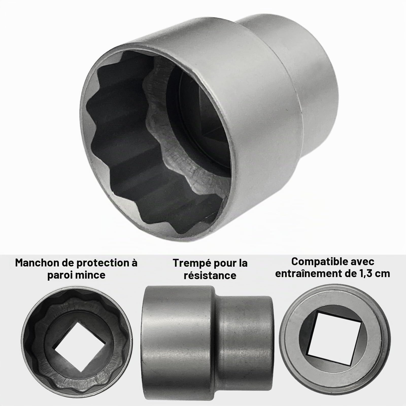 Outil de démontage d'écrou de roue – Pour une utilisation en cas de perte ou de casse d'origine Ford Fiesta, B-Max, Focus, C-Max, Ka+, Kuga, Mondeo, Puma et d'autres modèles de clé de verrouillage de